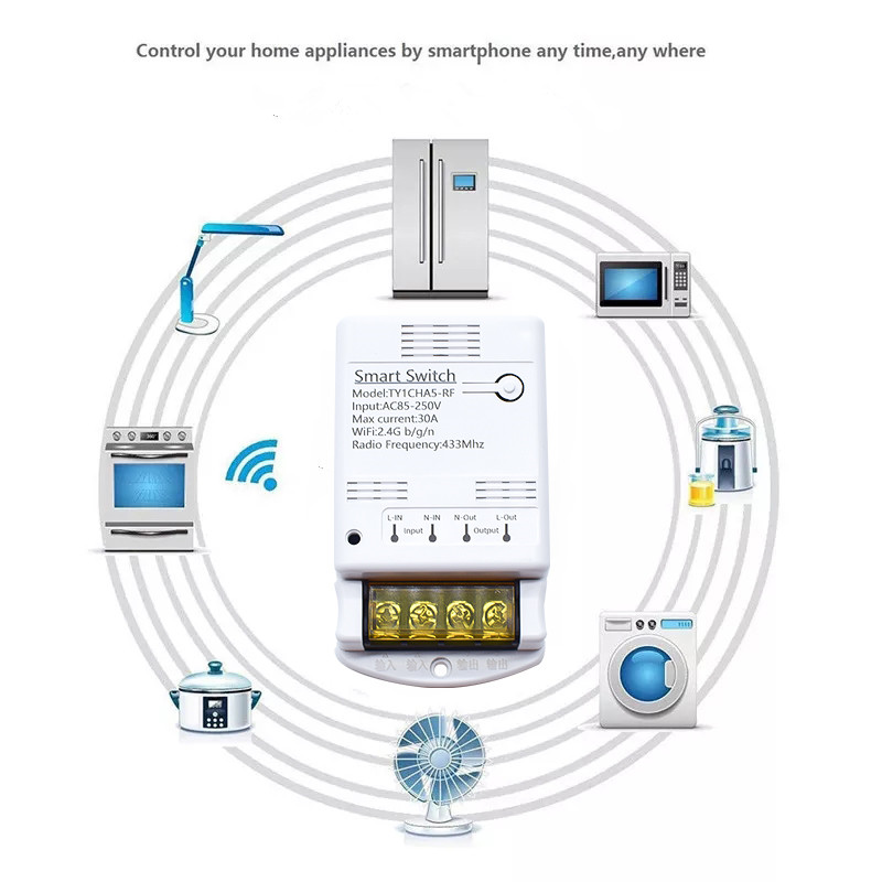 Wifi 30A Relay Module 85-250V  - Home Automation Ideas 评论和价格