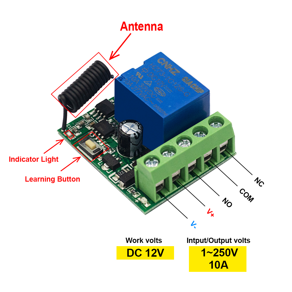 QIACHIP 433MHz DC 12V Wireless - 433Mhz Receiver Module 评论和价格