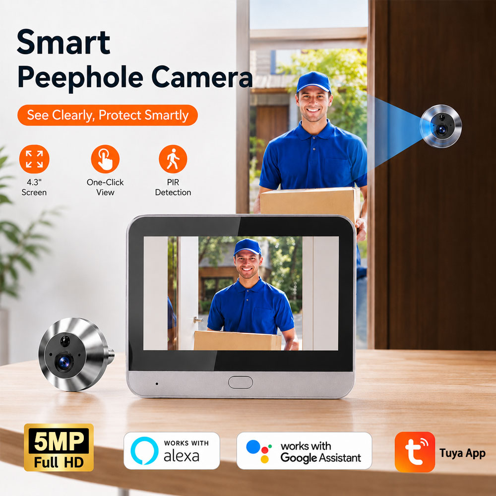 Tuya Smart 5MP 140° Wide View  - Smart Doorbell Wired 评论和价格