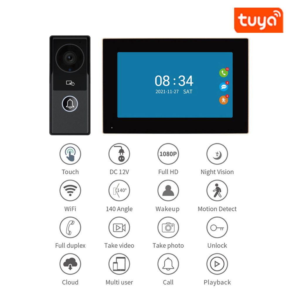 7/10 Inch Video Intercom 1080P - Smart Doorbell Wired 评论和价格